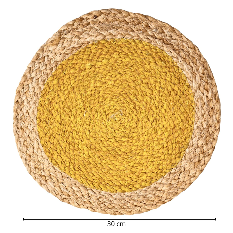 Ar Antique Rugs Round Handmade Braided Jute Placemats 30 Cm - Dining Table, Bed Side/Centre Table/Shelves